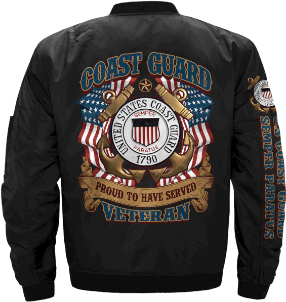 Us Coast Guard Proud To Have Served Veteran Over Print - Navy Retired Jacket (640x640), Png Download