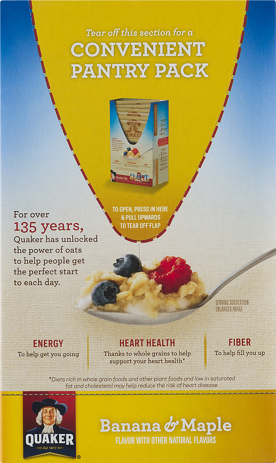 Quaker Instant Oatmeal Peaches & Cream 10 Packets (1800x1800), Png Download