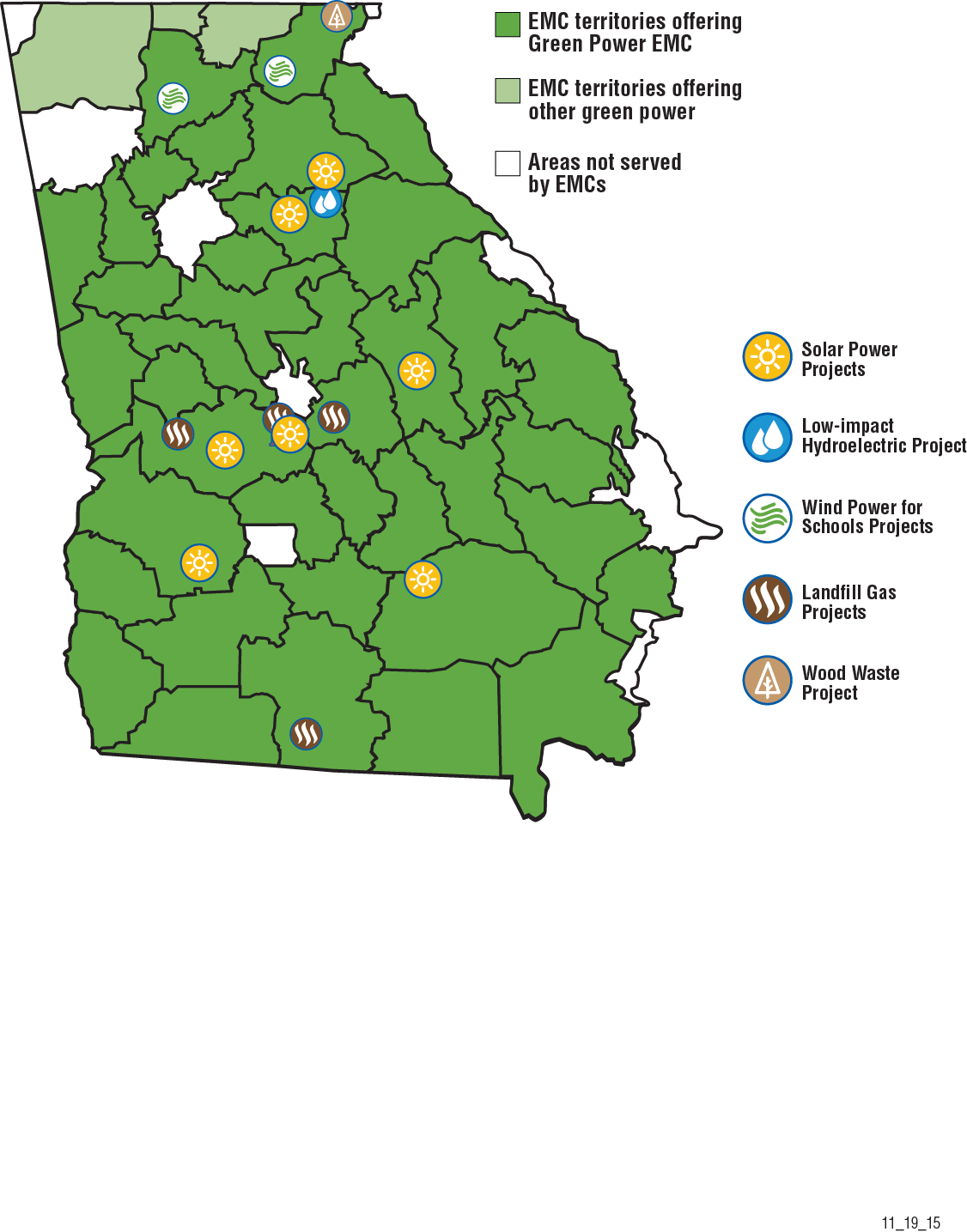 Green Power Emc And Members' Renewable Energy Installations - Georgia (1126x1435), Png Download