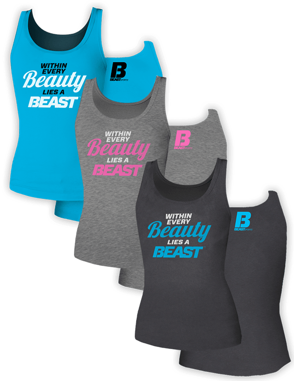 Women's Beauty Beast - Active Tank (600x777), Png Download