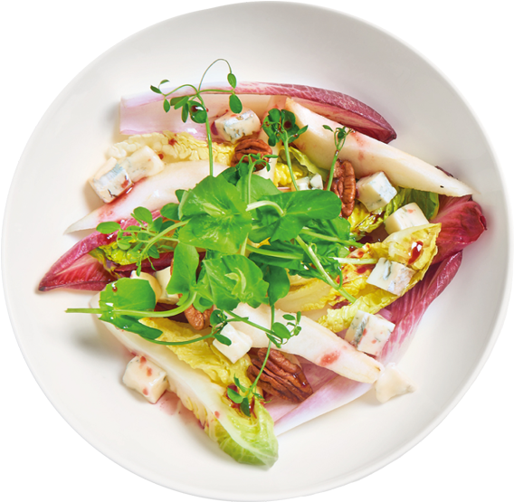 Salade Met Gorgonzola & Peer - Leaf Vegetable (728x600), Png Download