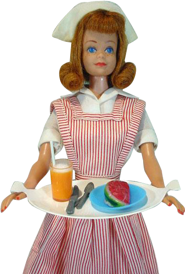 Vintage Titian Midge In Candy Striper Volunteer, Mattel - Doll (561x561), Png Download