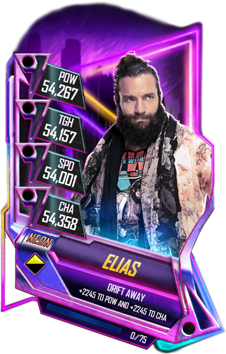 Elias S5 23 Neon - Neon Card Wwe Supercard (733x1158), Png Download