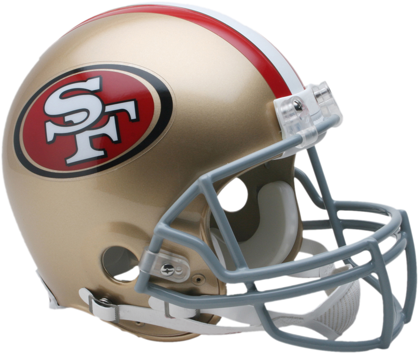 San Francisco 49ers Vsr4 Authentic Helmet - 49ers Helmet (900x812), Png Download
