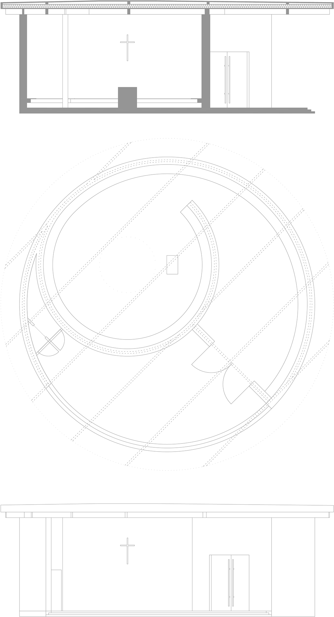 A Chapel Designed For The Small Town Of Los Janos In - Technical Drawing (1920x2715), Png Download