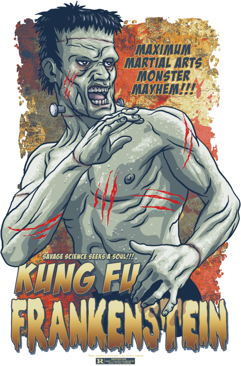 Kung Fu Frankenstein! Backpack By Monarchy70612 (800x1220), Png Download
