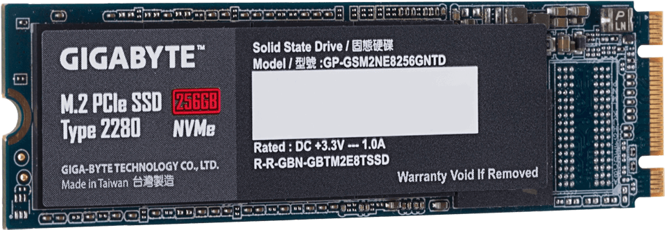 Starting At The Lowest Capacity, The 128gb Nvme Drive - Gigabyte Ssd M 2 256gb Nvme (1000x600), Png Download