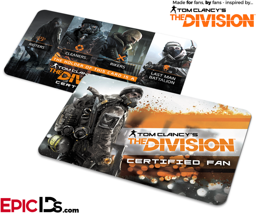 Strategic Homeland Division 'the Division' - Cool Identification Cards (900x750), Png Download