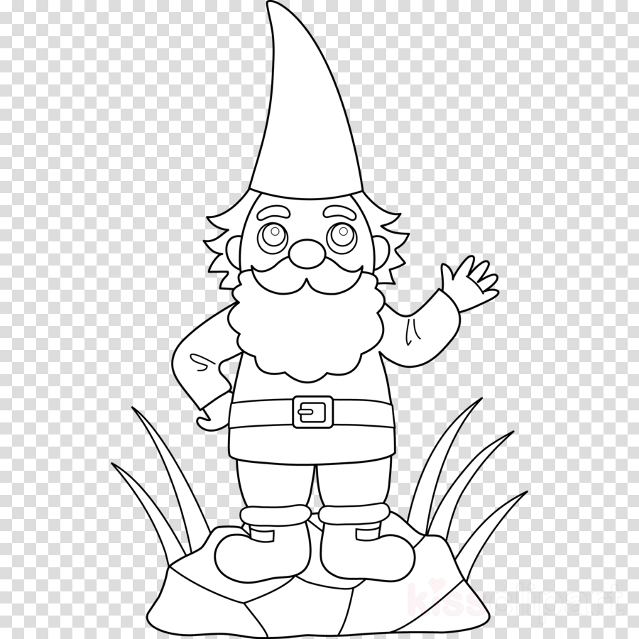Coloring Book Clipart Coloring Book Colouring Pages - Gnome Drawing (900x900), Png Download