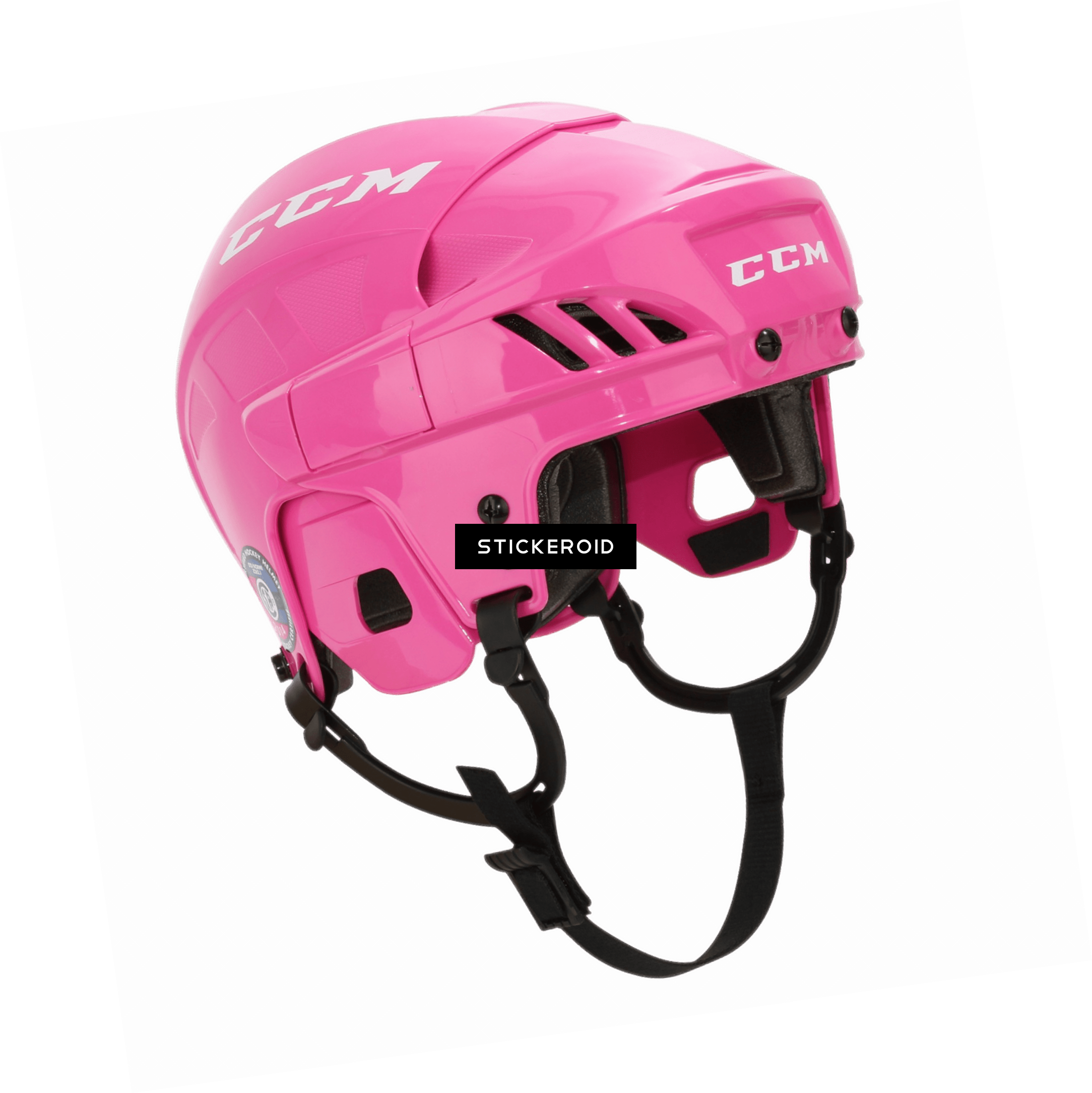Large Viking Helmet - Black Pink White Hockey Skate (2167x2168), Png Download