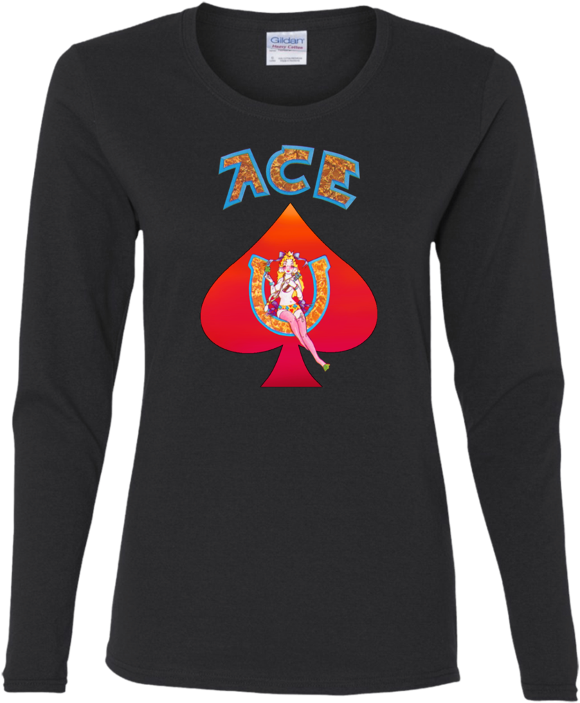 Ace Red Spade Ladies' Cotton Long Sleeves T-shirt - Grateful Dead Bob Weir - Ace [cd] Usa Import (1024x1024), Png Download