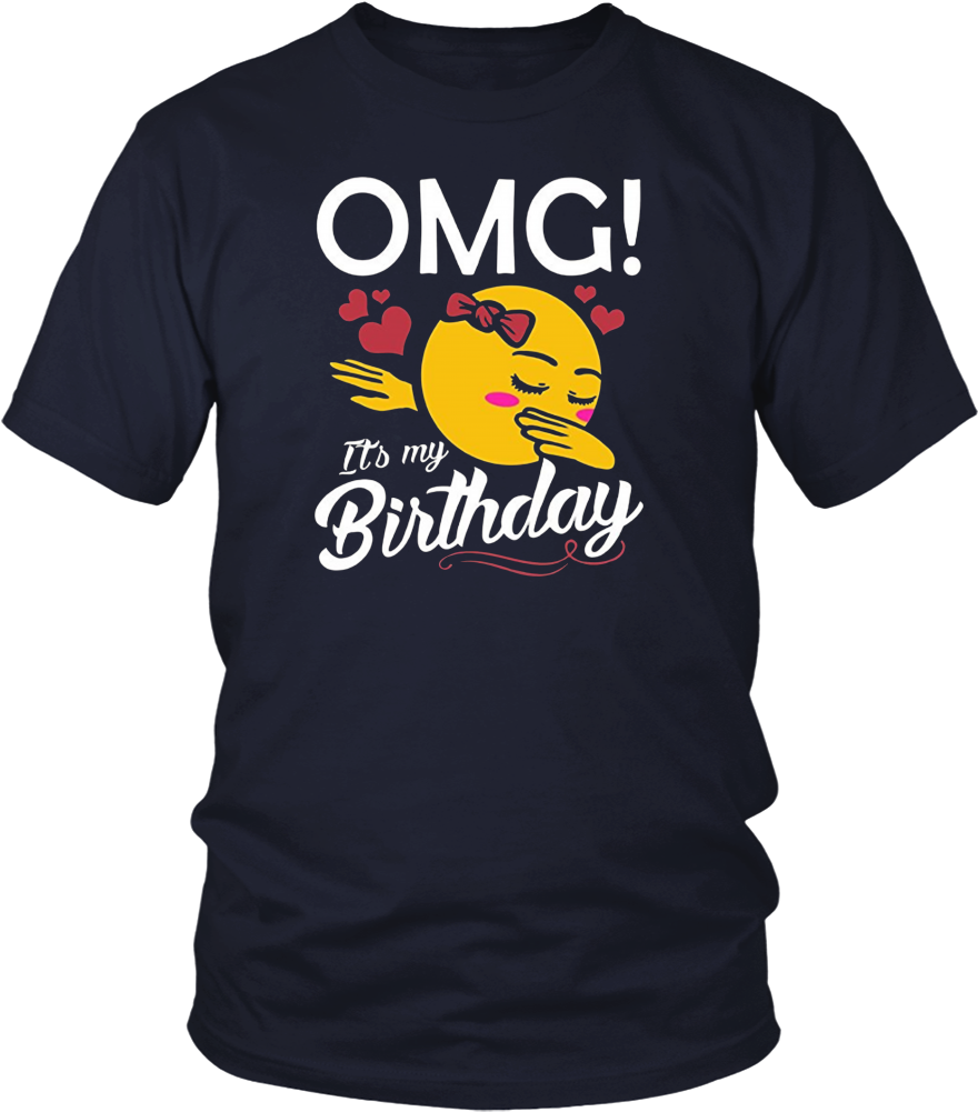 Omg It's My Birthday Emoji Dabbing Shirt Gift For Kids (1000x1000), Png Download