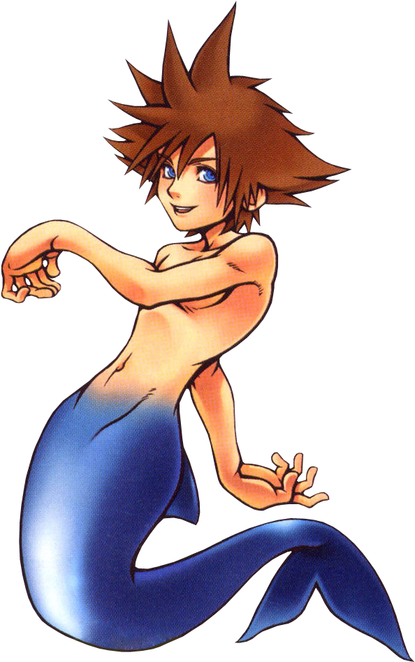 View Samegoogleiqdbsaucenao 1421245751674 , - Kingdom Hearts Sora Mermaid (700x1079), Png Download