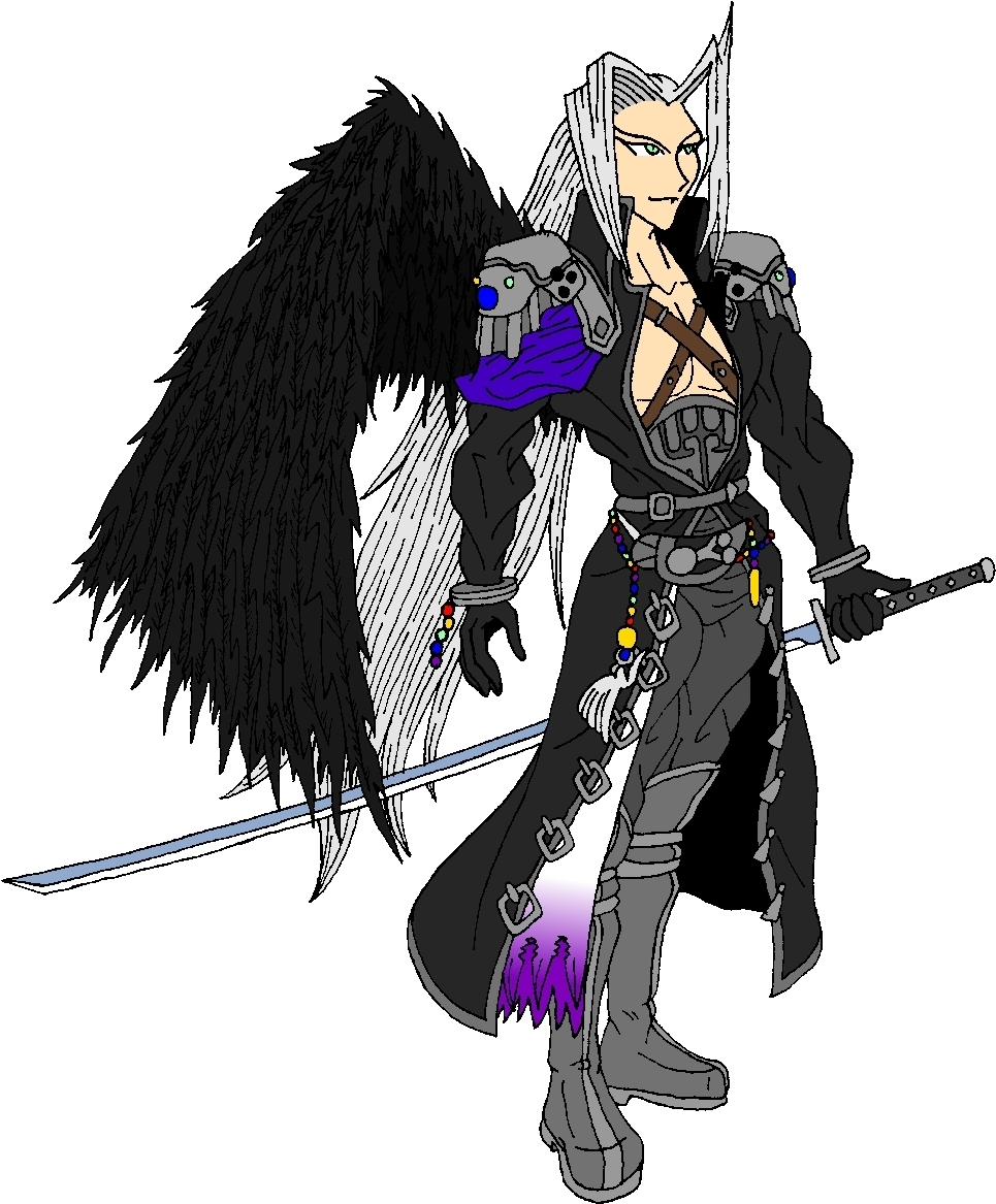 Sephiroth - Cartoon (976x1187), Png Download