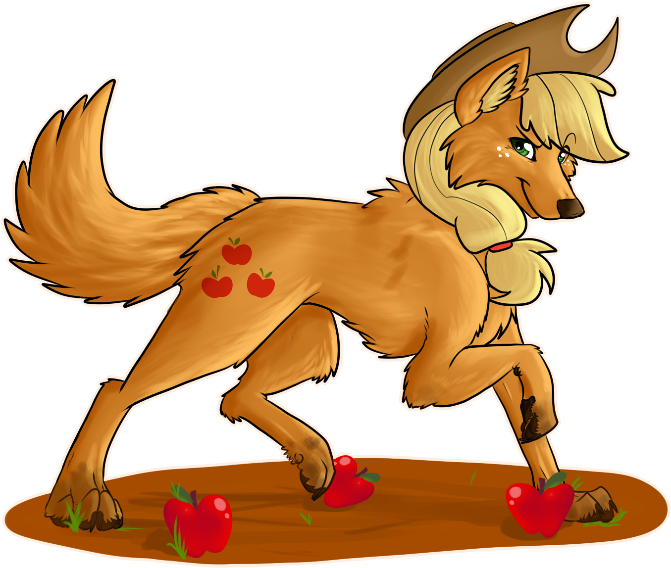 Apple, Applejack, Artist - Wolf Nightmare Moon From My Little Pony (1355x1148), Png Download