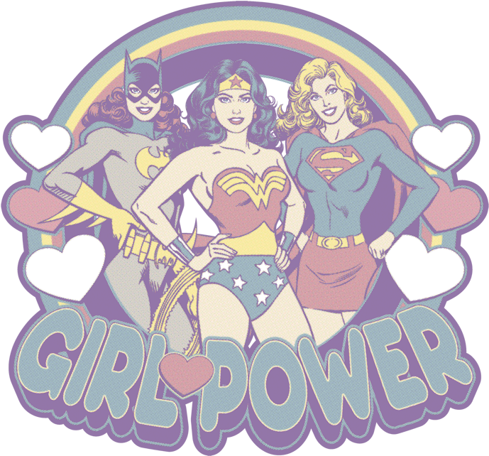 Dc Comics Retro Girl Power Kid's T-shirt - Justice League Kids T-shirt Retro Girl Power Carolina (720x684), Png Download