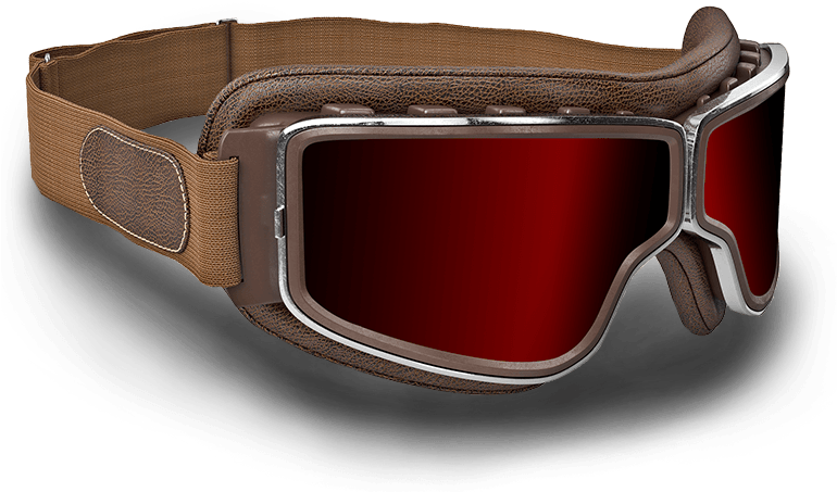 Flight School - Red Aviator Goggles (850x500), Png Download