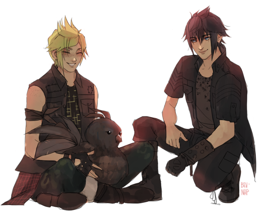 Chocobros And A Chocobo - Cartoon (1019x784), Png Download