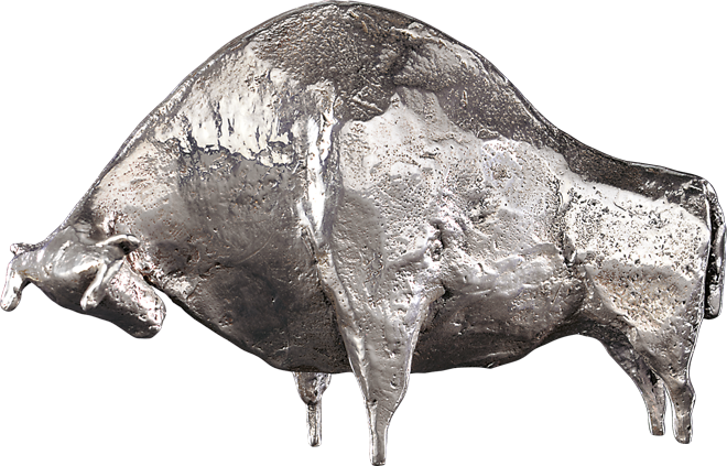 Bronzefigur Stier, Silber Von Hermann Schwahn - Bison (660x423), Png Download
