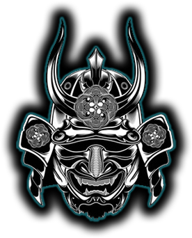 Other Photos To Samurai Mask Tattoo Stencil Ggatcqfa - Kabuto Mask Vinyl Wall Art (black) (980x400), Png Download