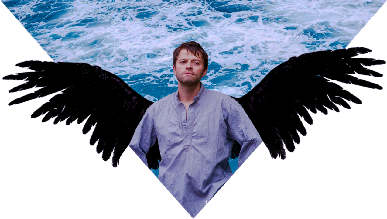 Castiel Png Headers - Alas De Angel Negro Png (1280x720), Png Download