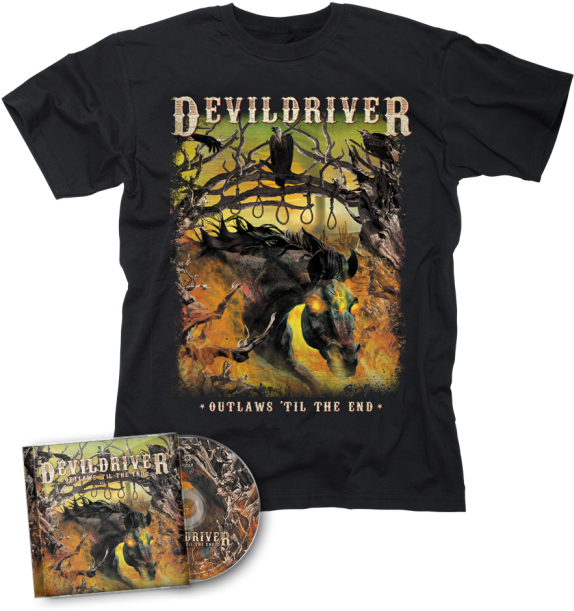 Devildriver Outlaws Till The End T Shirt (650x650), Png Download