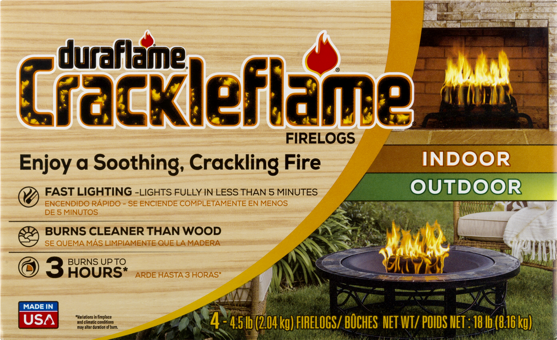 Duraflame® Crackleflame® - Duraflame Crackleflame Fire Logs, 3 Hour - 6 Pack, (1800x1800), Png Download
