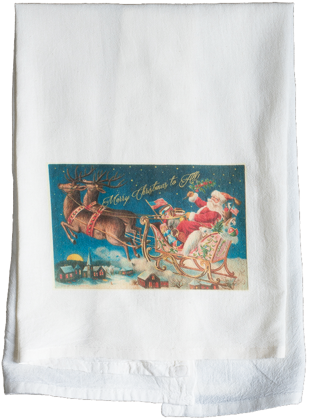 Santa's Sleigh - Vintage Santa Claus (612x829), Png Download