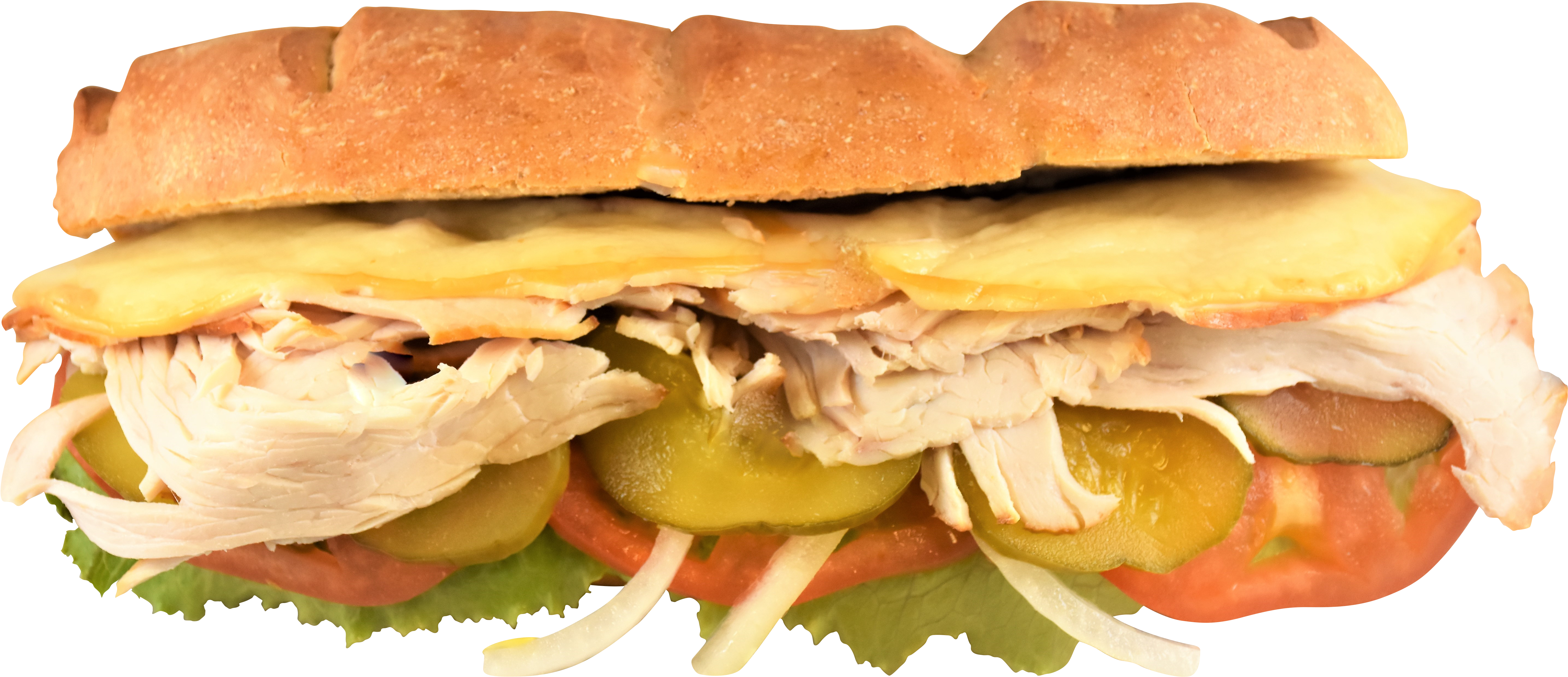 Turkey & Provolone - Fast Food (5738x2558), Png Download
