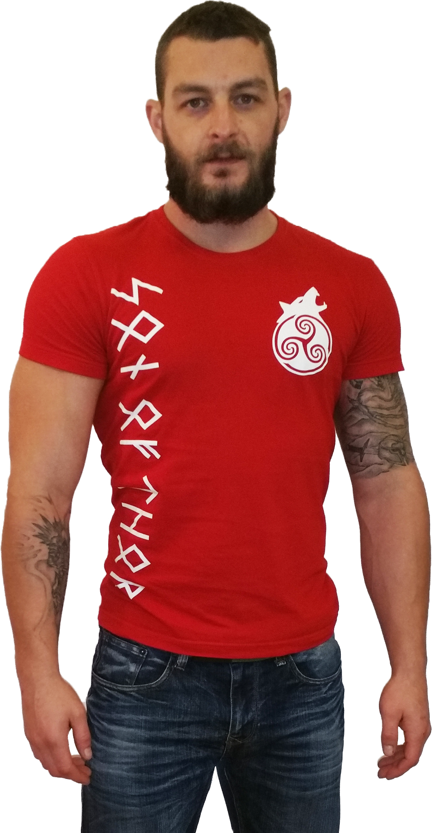 Panské Tričko Nordic Power Red/white (2352x2906), Png Download