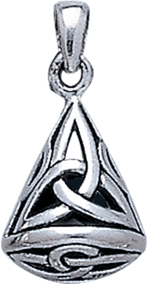 White Bronze 3d Triquetra Teardrop Pendant - "white Bronze 3d Triquetra Teardrop Earrings" (555x555), Png Download