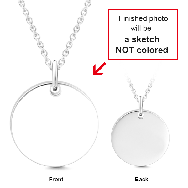 925 Sterling Silver Pet Necklace Photo & Text Engraved - Necklace (600x600), Png Download