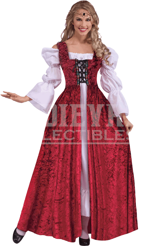 Medieval Lace-up Gown - Medieval England Women Clothes (850x850), Png Download