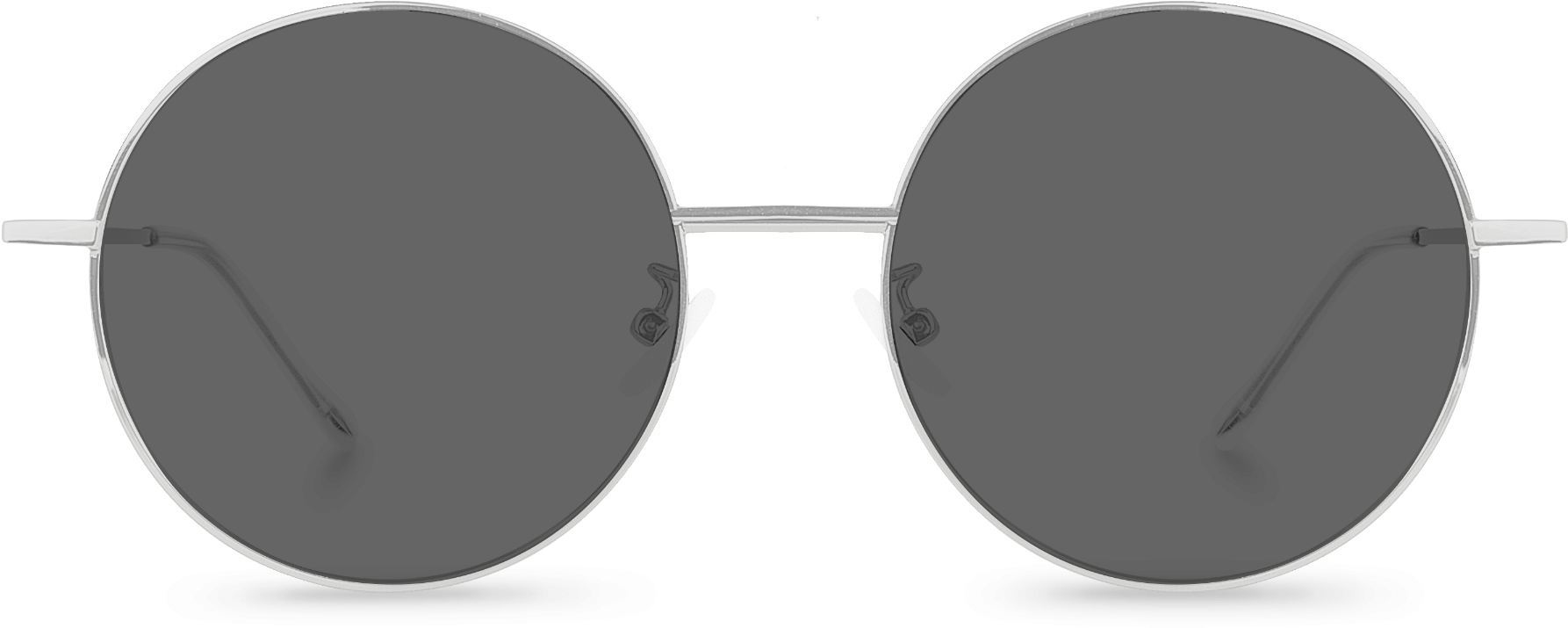 Front View Of Exciter Black Round Sunglasses Made From - Sunglasses (1800x1200), Png Download