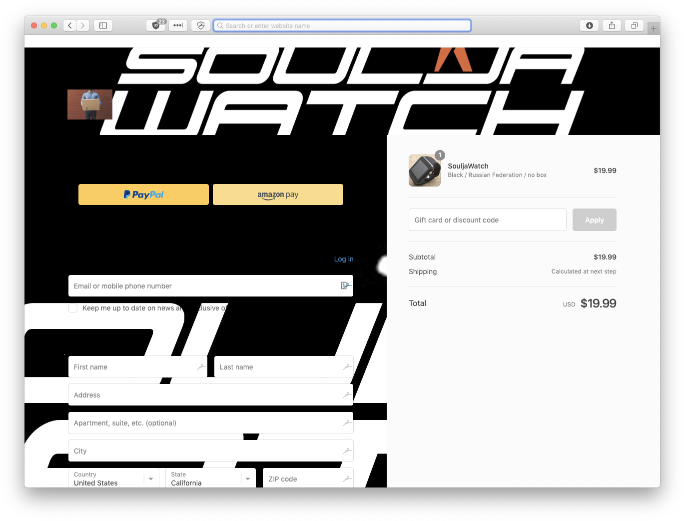 Awful Souljaboy Checkout Page - Web Page (1384x1055), Png Download