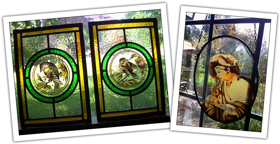 Sales Of Small Stained Glass Panels And Hanging Lights - Stained Glass (1458x597), Png Download