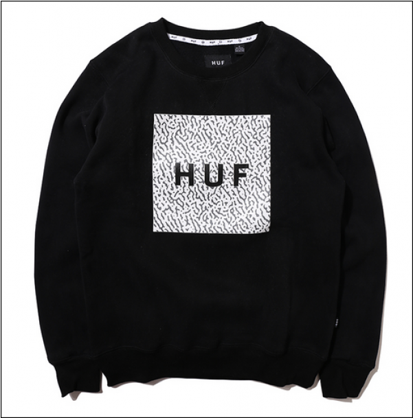 Huf Text Box Logo - Crew Neck (600x860), Png Download