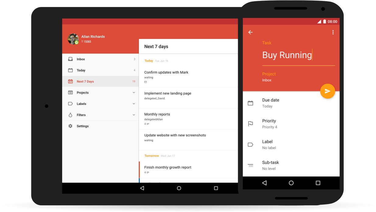 Who Ever Said That Serious Productivity Had To Be Boring - Todoist To Do List App (1240x800), Png Download