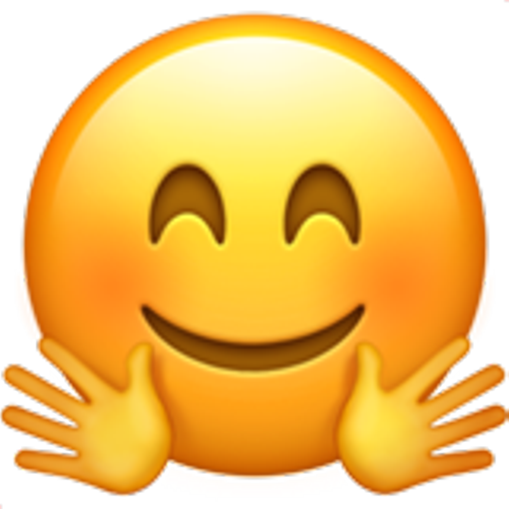 Emoji Smiley Face Smile Fun Heart Black Love Puppy - Jazz Hands Emoji Transparent (1024x1024), Png Download