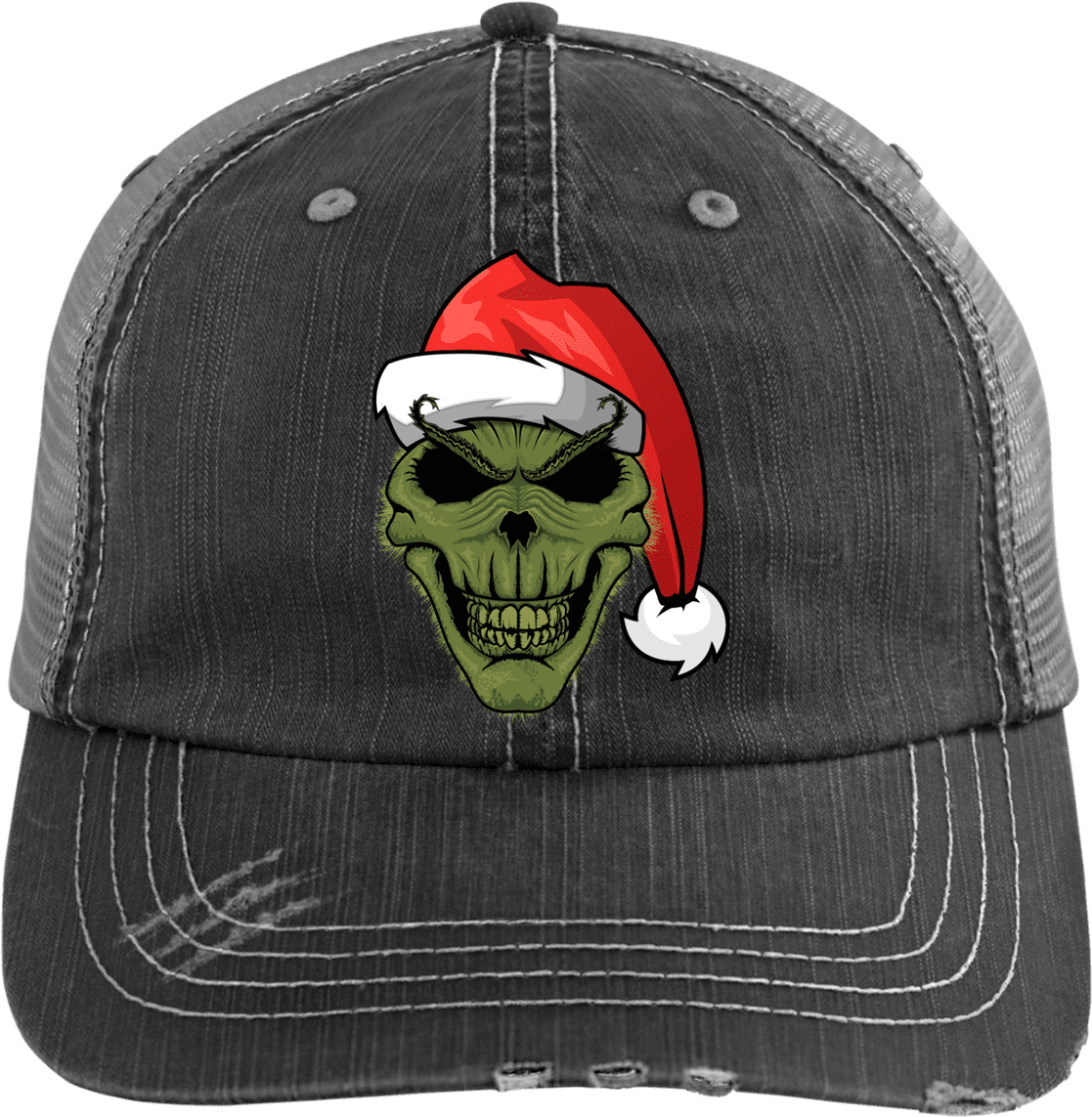 Grinch Distressed Trucker Cap - Heart Squats Distressed Trucker Cap (1155x1155), Png Download
