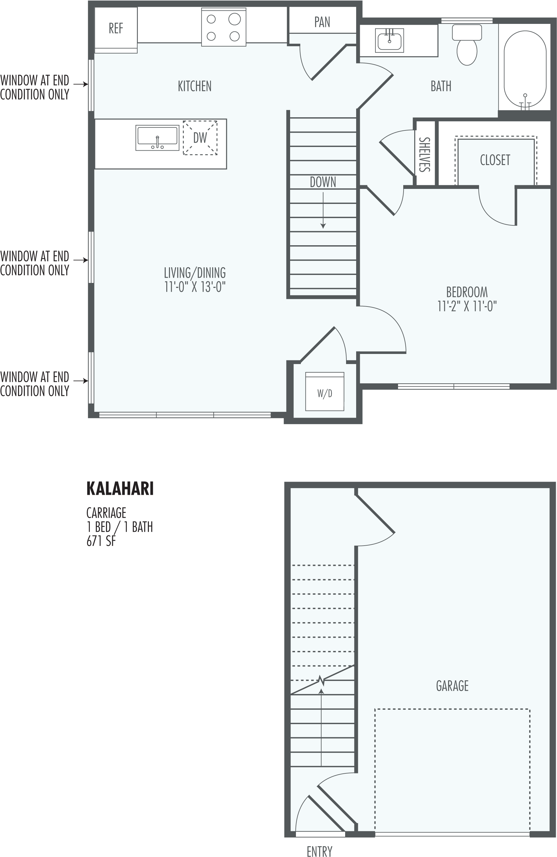 One Bedroom Layout At The Flats At San Tan, - The Flats At San Tan (1928x2921), Png Download