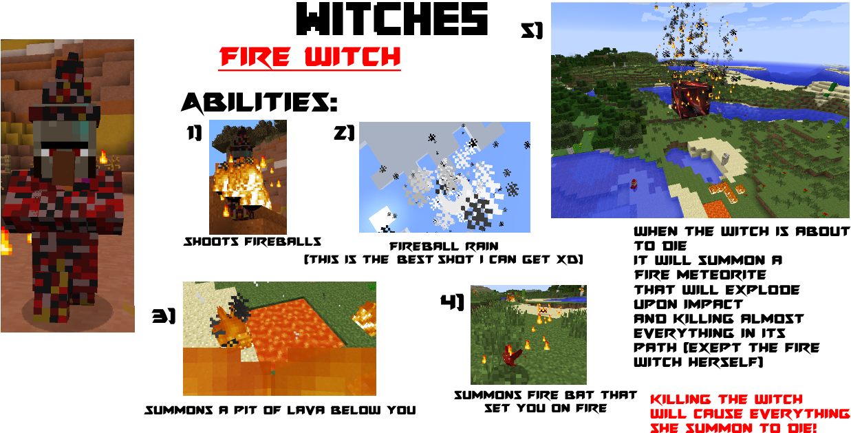 [1 - 7 - 10] [1 - 8] [v0 - 0 - 7] Elemental Witches - Elemental Witch Mod Minecraft (1300x661), Png Download
