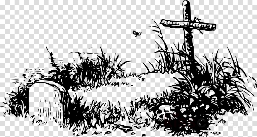 Grave Png Clipart Headstone Clip Art - Drawing Of Grave (900x480), Png Download
