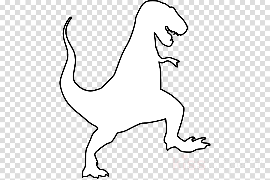 Outline Of At Rex Clipart Tyrannosaurus Stegosaurus - Cartoon Christmas Tree Png (900x600), Png Download