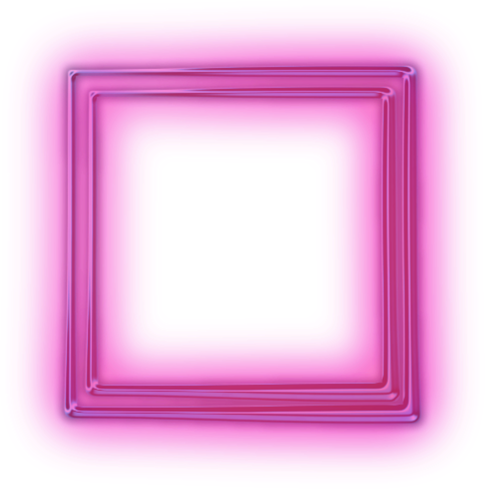 Neon Square Squares Kare Frame Frames Border Borders - Glow Neon Shapes Png (1024x1024), Png Download