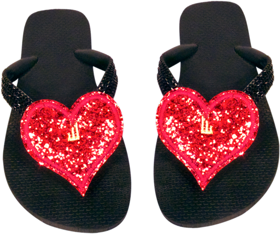 Clip-on Red Sparkle Hearts - Heart (600x600), Png Download