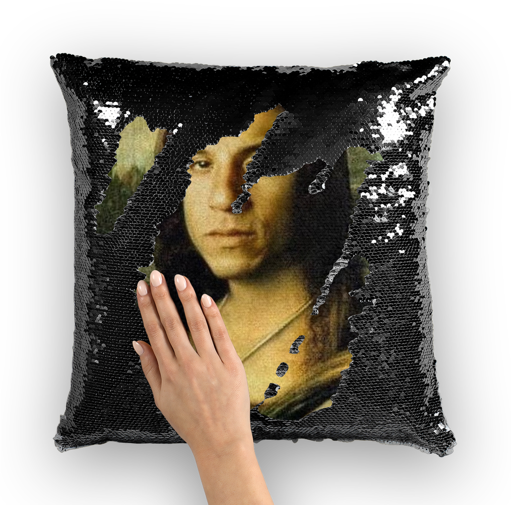 Vin Diesel As The Mona Lisa ﻿sequin Cushion Cover - Vin Diesel (1024x1024), Png Download