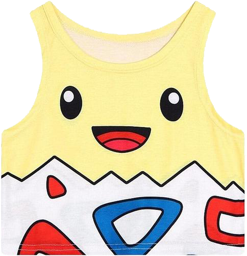 Women's Togepi Crop Top - Pokemon Tank Top (600x596), Png Download