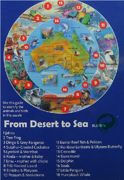 100 Piece From Desert To Sea - Blue Opal - Wild Australia Round Map Jigsaw Puzzle (600x600), Png Download