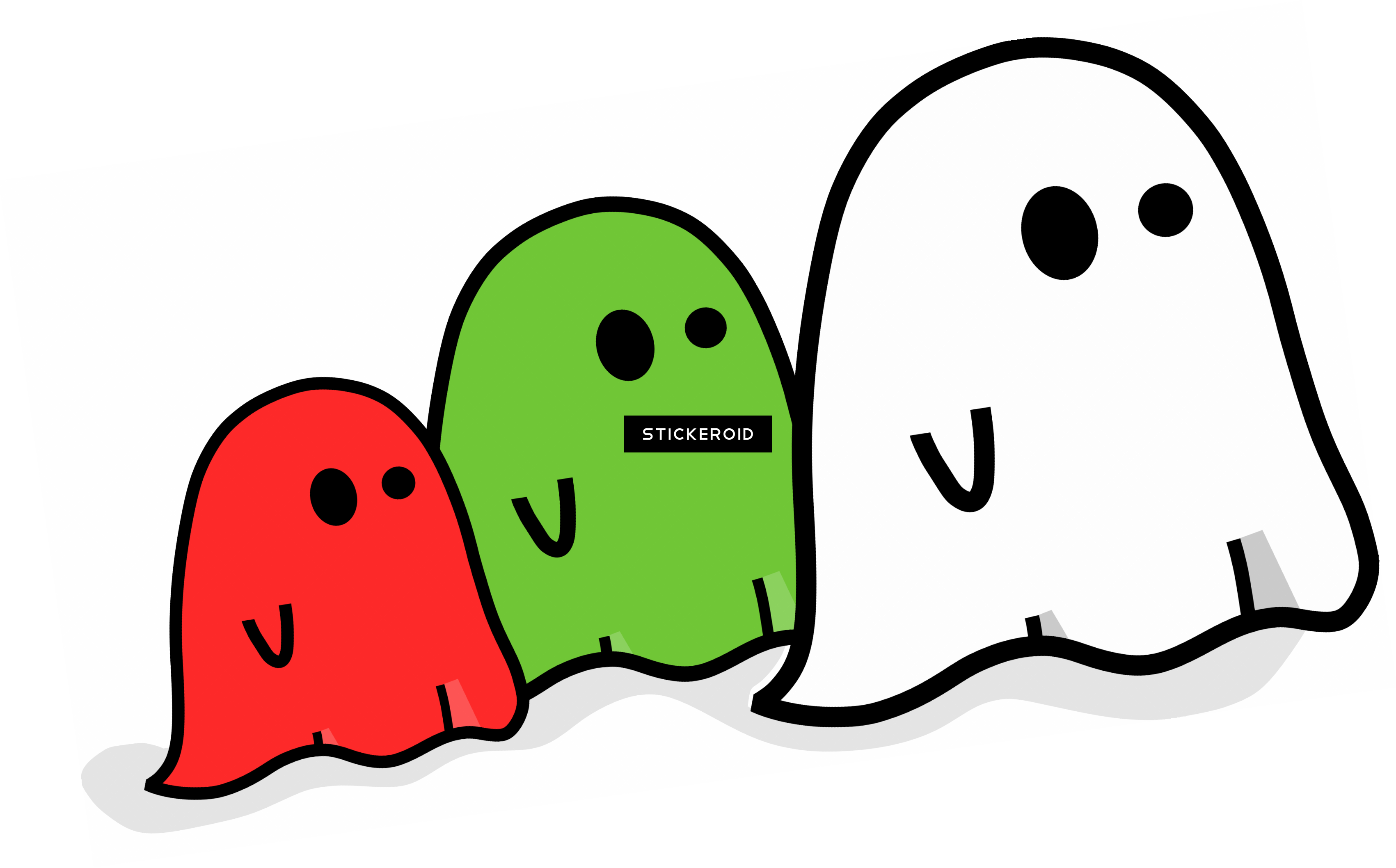 Pacman Pixel Blue Ghost - Cute Halloween Ghost Vector Png (3402x2116), Png Download